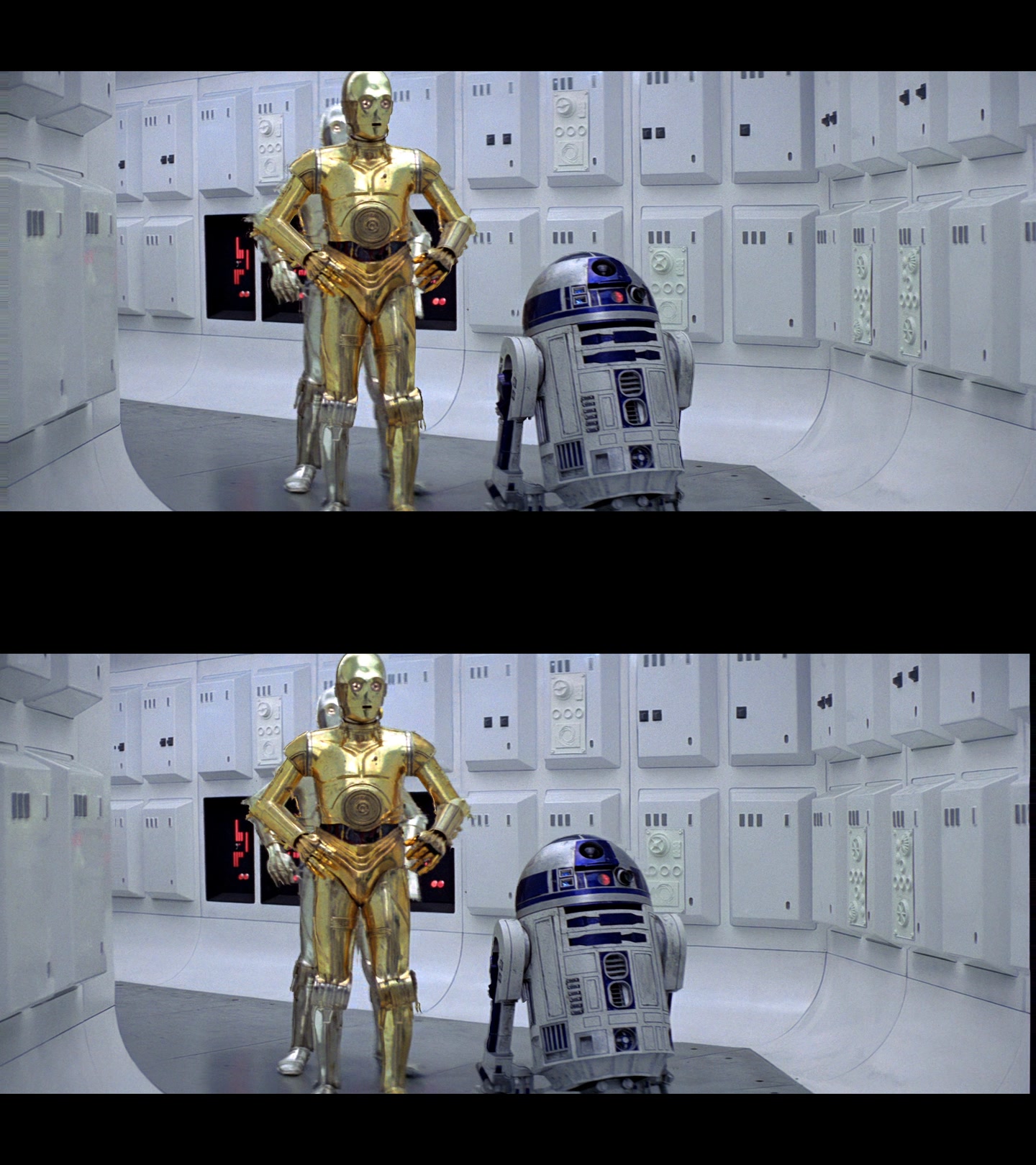 C-3PO and R2-D2 stere pair